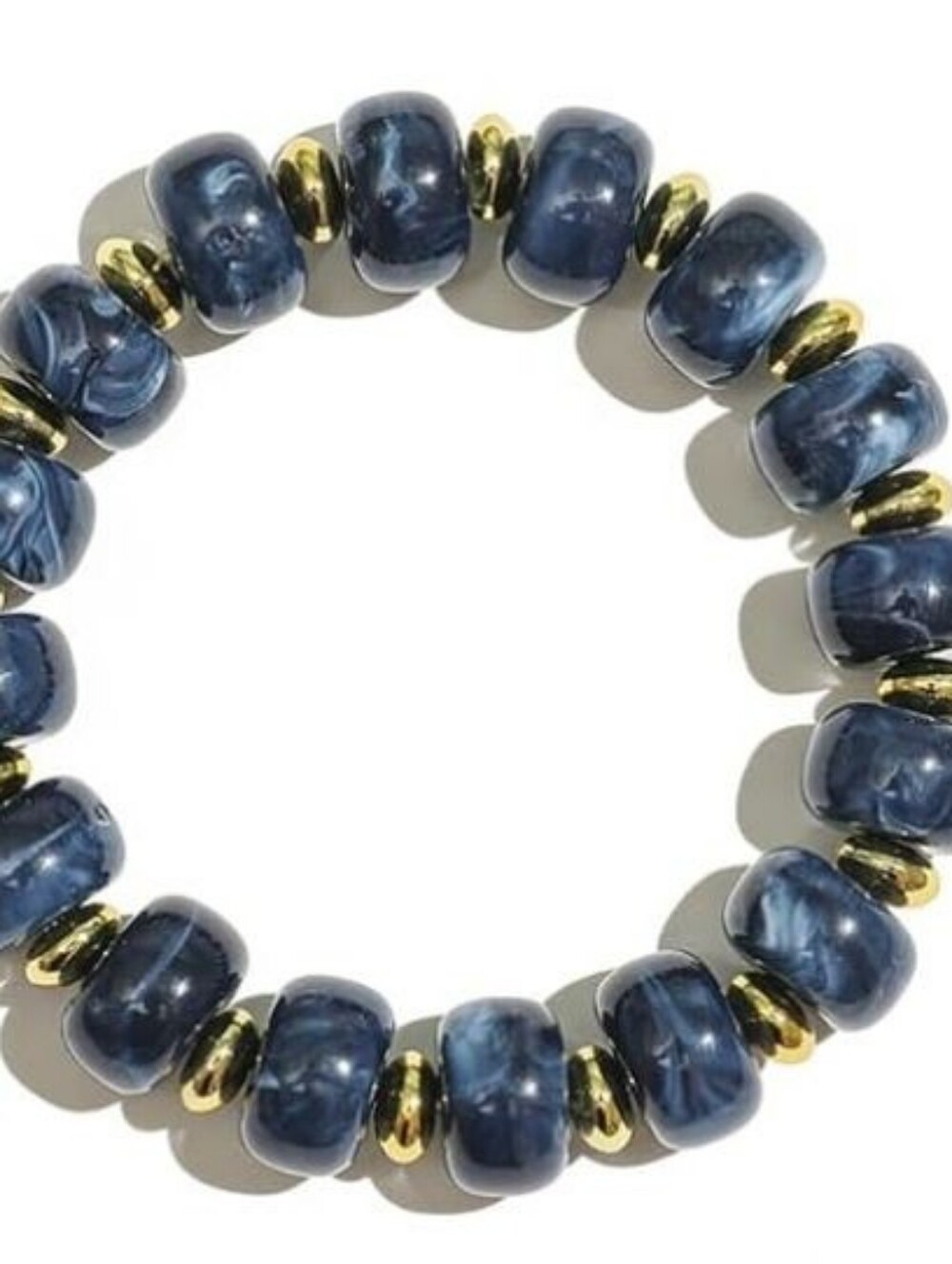 Statement Elastic Boho Resin  Bracelet, Blue